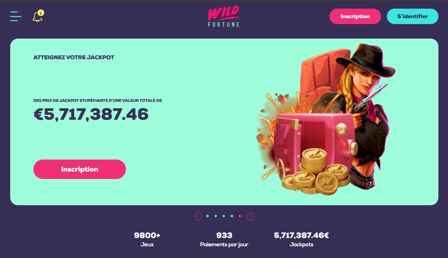Héroïne du casino Wild Fortune avec des bonus